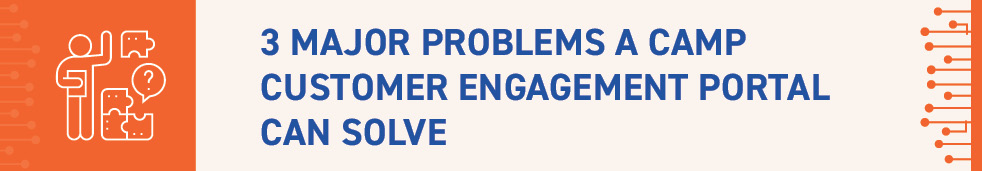 In this section, you'll learn how a customer engagement portal can help your camp solve three major problems.