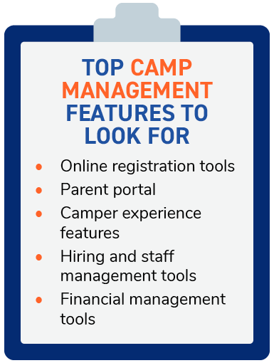 Check for these six features in camp management software.