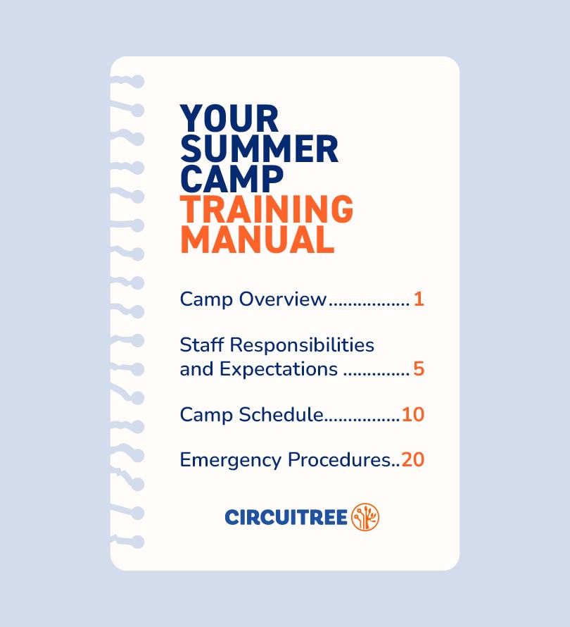 An example summer camp counselor training manual table of contents