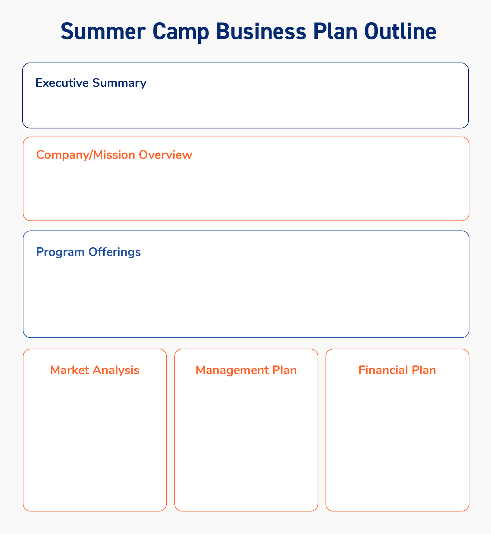 A summer camp business plan template 